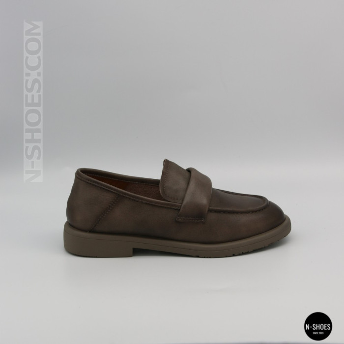 Женские серые кожаные лоферы Allsy 209586 Lonza 26z83d2706-1 grey 6194 с анатомической стелькой