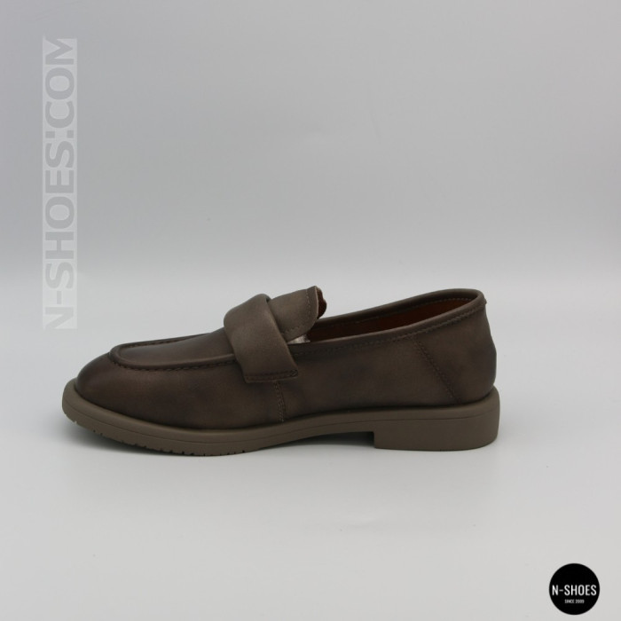 Женские серые кожаные лоферы Allsy 209586 Lonza 26z83d2706-1 grey 6194 с анатомической стелькой
