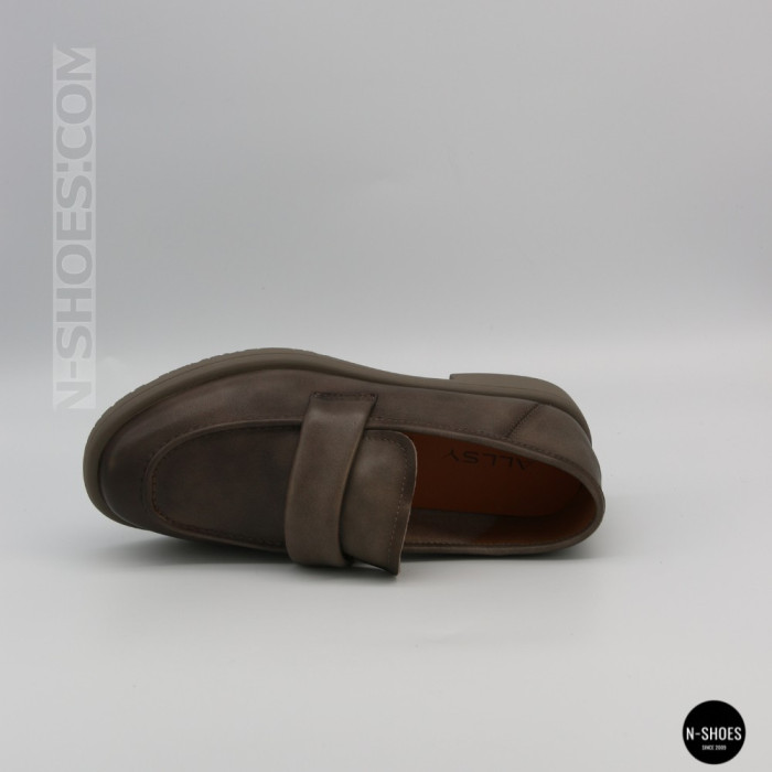 Женские серые кожаные лоферы Allsy 209586 Lonza 26z83d2706-1 grey 6194 с анатомической стелькой