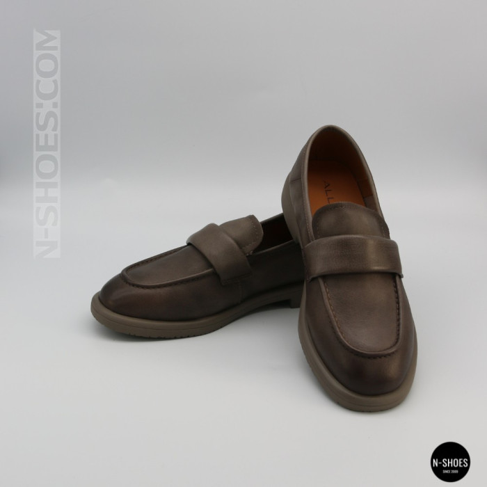 Женские серые кожаные лоферы Allsy 209586 Lonza 26z83d2706-1 grey 6194 с анатомической стелькой