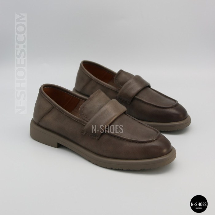 Жіночі сірі лофери Allsy 209586 Lonza 26z83d2706-1 grey 6194 з натуральної шкіри у стилі