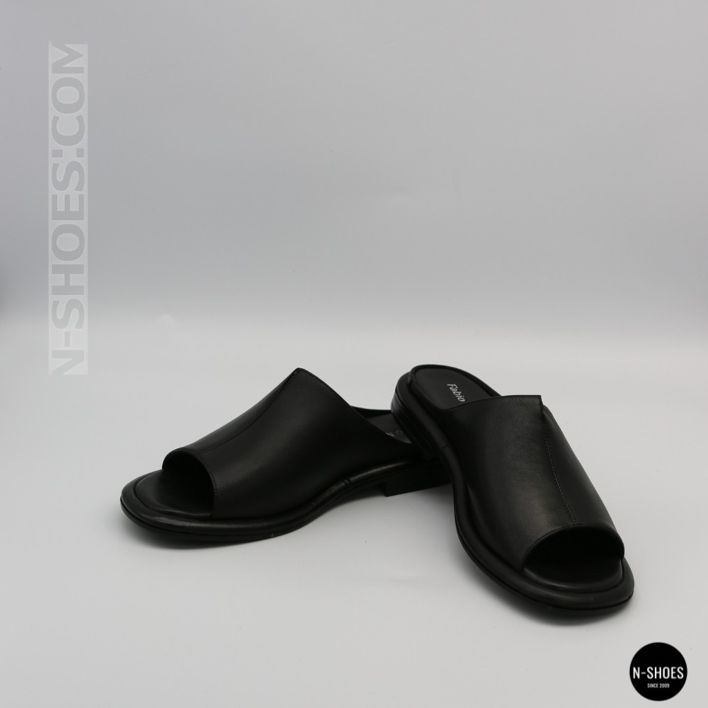 Black Leather Sabots Fabio Monelli 211980: Summer Comfort