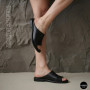 Black Leather Sabots Fabio Monelli 211980: Summer Comfort