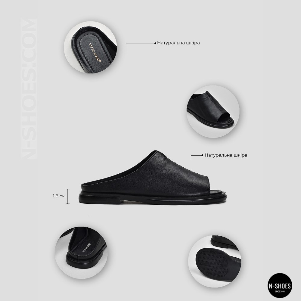 Black Leather Sabots Fabio Monelli 211980: Summer Comfort