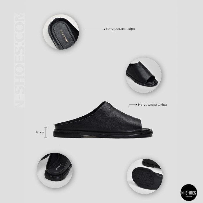 Black Leather Sabots Fabio Monelli 211980: Summer Comfort