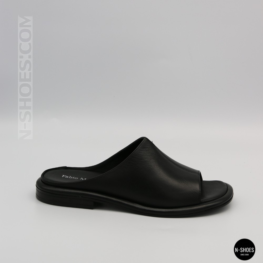 Black Leather Sabots Fabio Monelli 211980: Summer Comfort