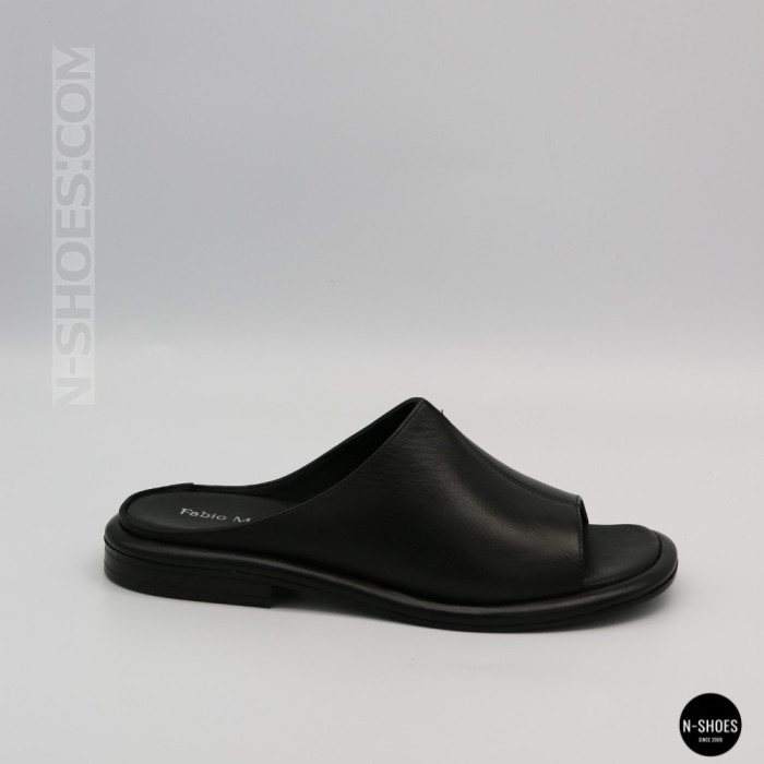 Black Leather Sabots Fabio Monelli 211980: Summer Comfort