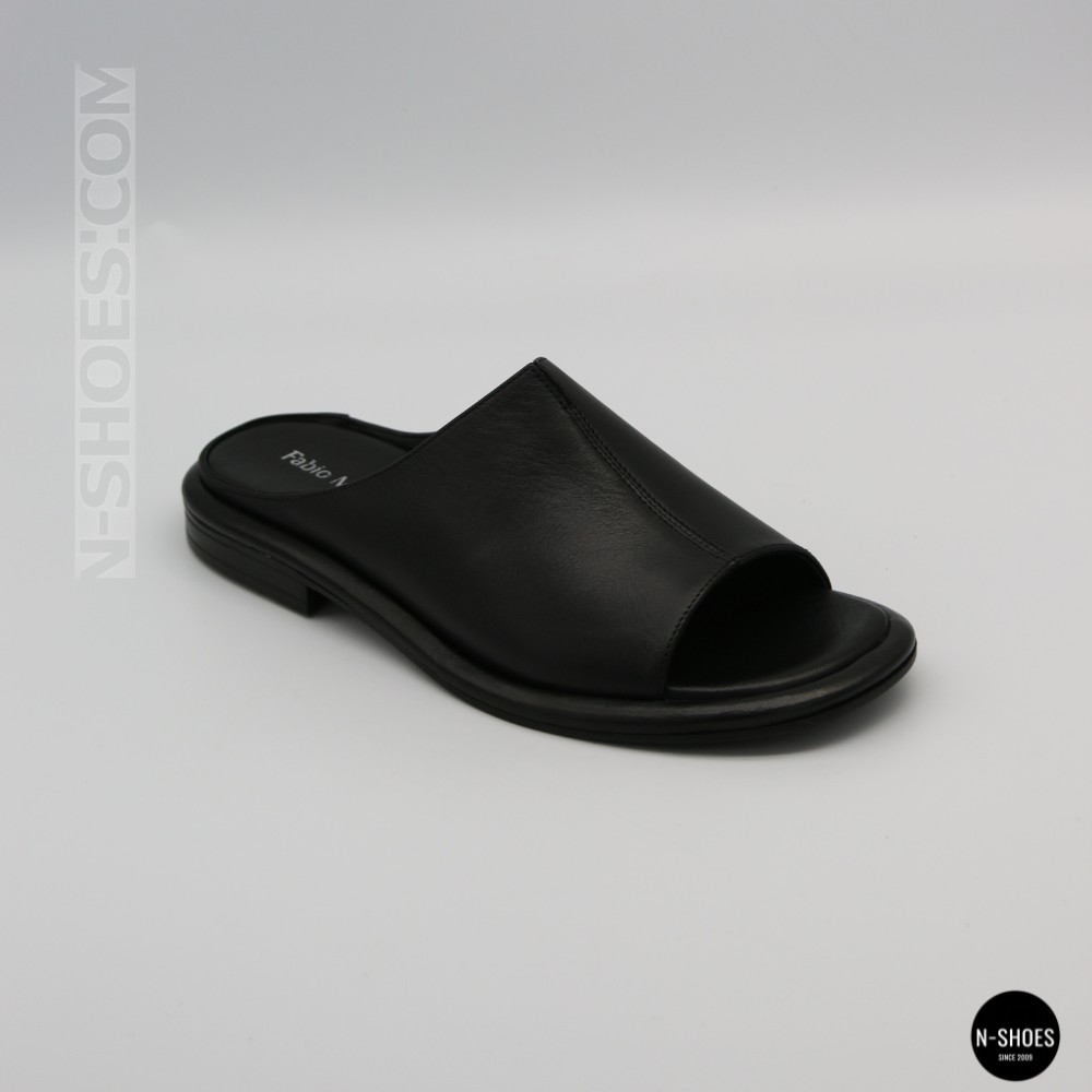 Black Leather Sabots Fabio Monelli 211980: Summer Comfort