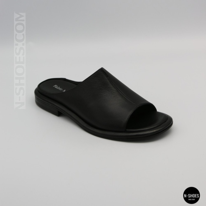 Black Leather Sabots Fabio Monelli 211980: Summer Comfort
