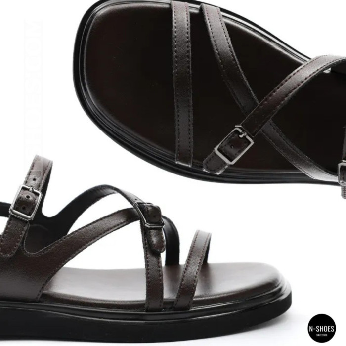 Элегантные кожаные босоножки Allsy 209315 Lonza 212514 brown 6203 шоколадного цвета