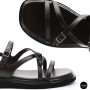 Elegant Chocolate Leather Sandals Allsy 209315