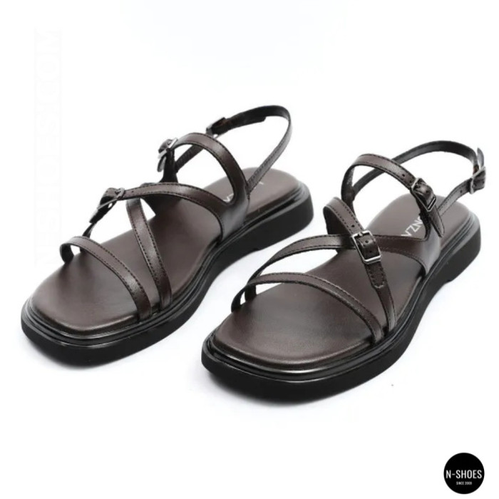 Элегантные кожаные босоножки Allsy 209315 Lonza 212514 brown 6203 шоколадного цвета