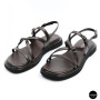 Elegant Chocolate Leather Sandals Allsy 209315