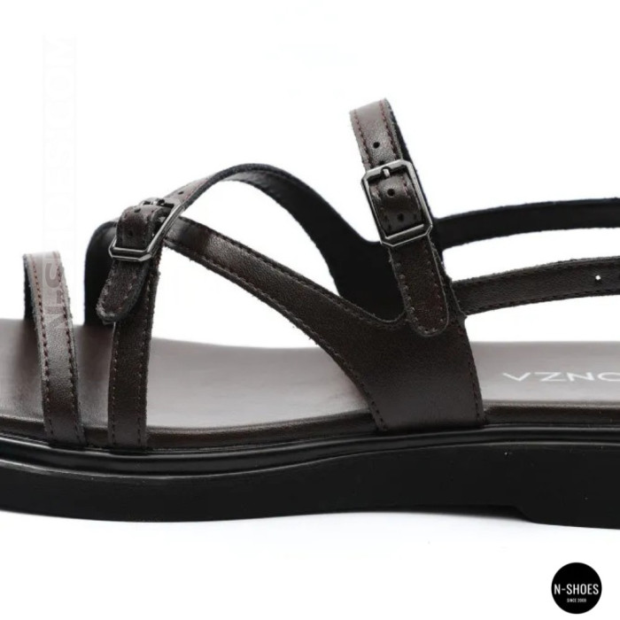 Элегантные кожаные босоножки Allsy 209315 Lonza 212514 brown 6203 шоколадного цвета