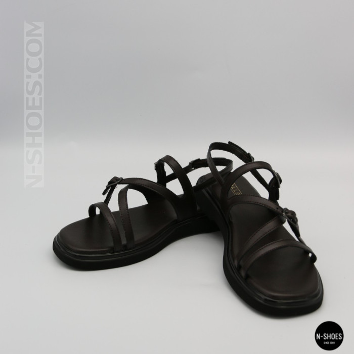 Элегантные кожаные босоножки Allsy 209315 Lonza 212514 brown 6203 шоколадного цвета