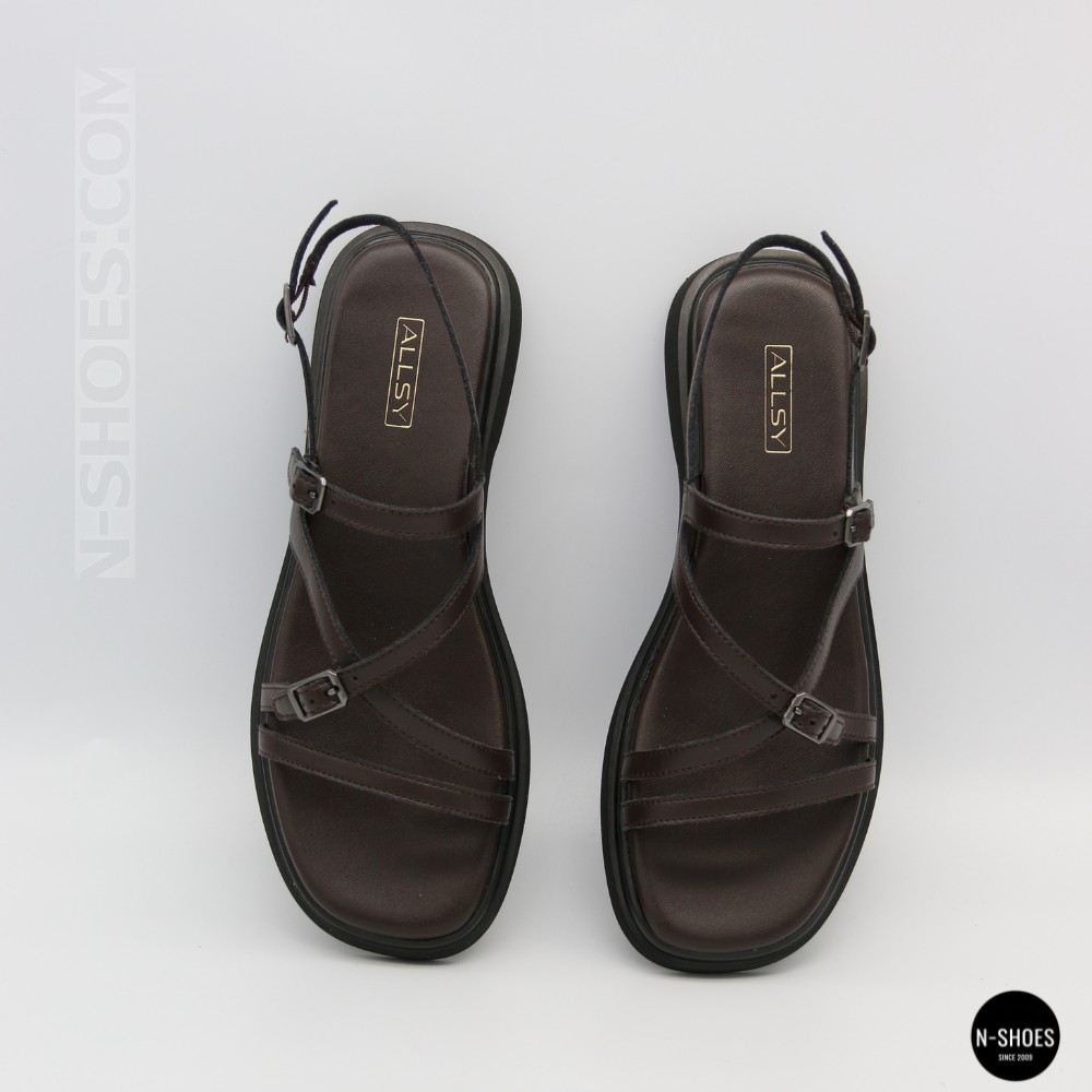 Elegant Chocolate Leather Sandals Allsy 209315