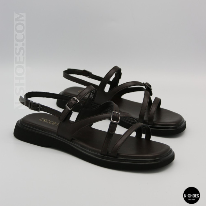Элегантные кожаные босоножки Allsy 209315 Lonza 212514 brown 6203 шоколадного цвета