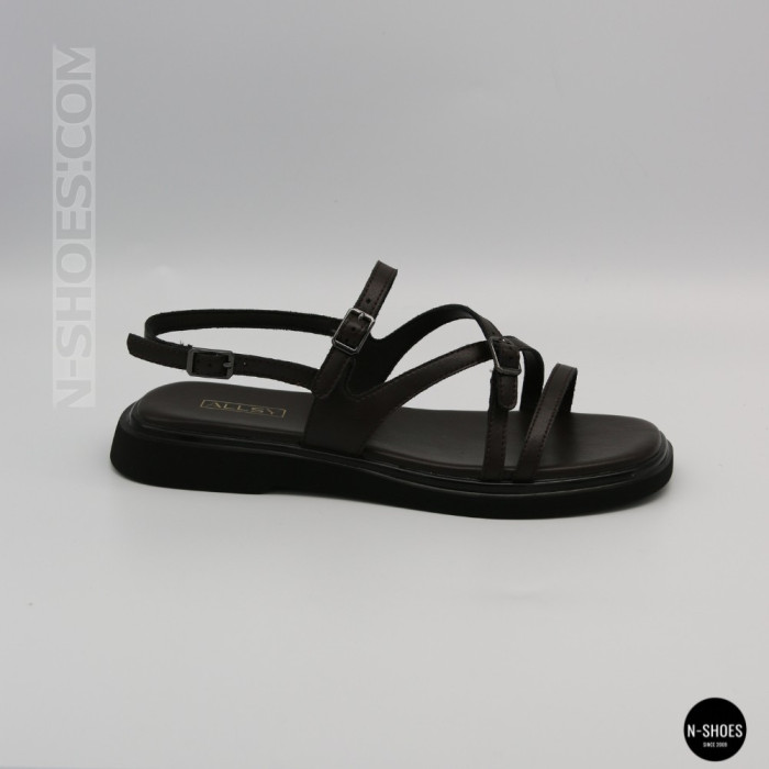 Элегантные кожаные босоножки Allsy 209315 Lonza 212514 brown 6203 шоколадного цвета