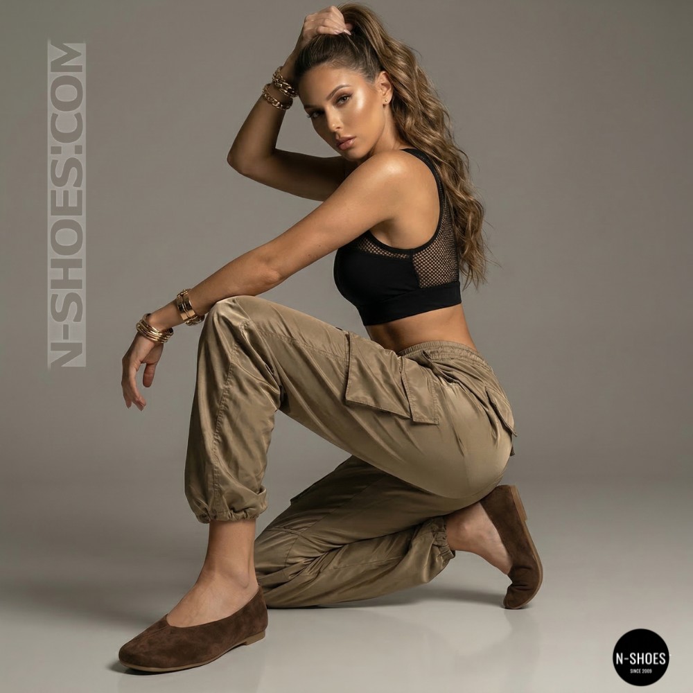 Жіночі коричневі замшеві балетки Allsy 2029236 Lonza 212420 25z54d2612-2 brown 6204