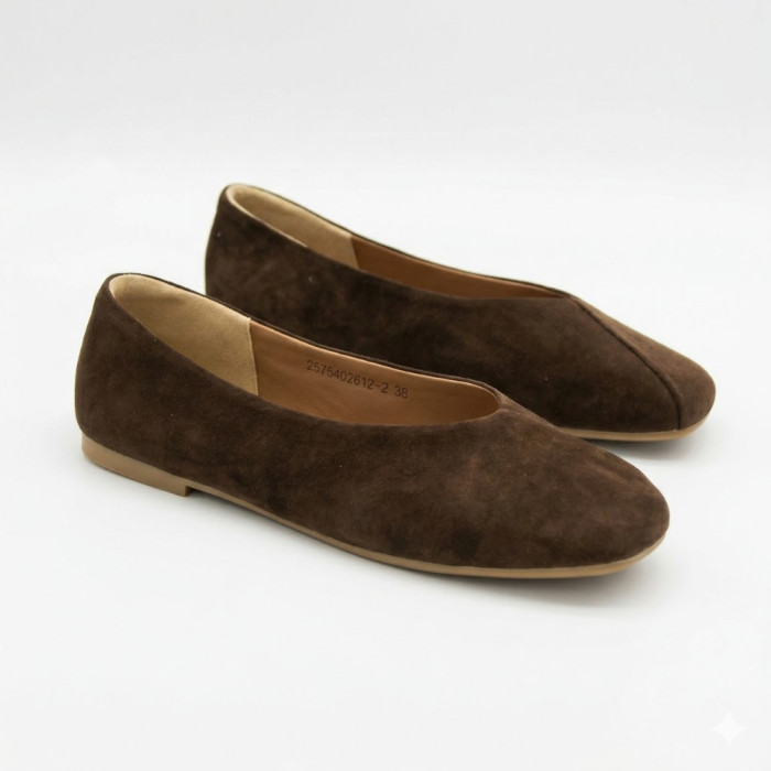 Женские коричневые замшевые балетки Allsy 2029236 Lonza 212420 25z54d2612-2 brown 6204