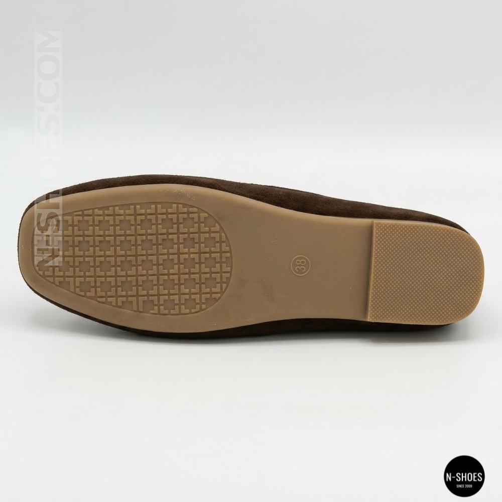 Жіночі коричневі замшеві балетки Allsy 2029236 Lonza 212420 25z54d2612-2 brown 6204