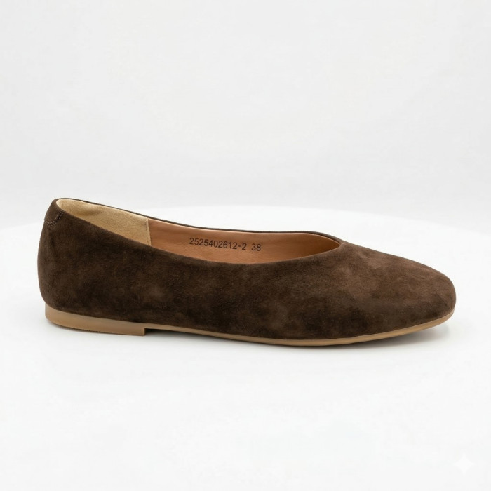 Женские коричневые замшевые балетки Allsy 2029236 Lonza 212420 25z54d2612-2 brown 6204