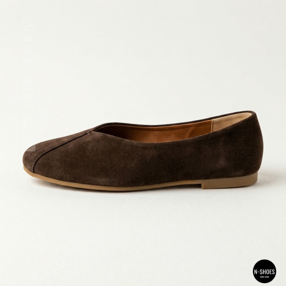 Жіночі коричневі замшеві балетки Allsy 2029236 Lonza 212420 25z54d2612-2 brown 6204