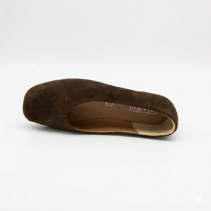 Женские коричневые замшевые балетки Allsy 2029236 Lonza 212420 25z54d2612-2 brown 6204