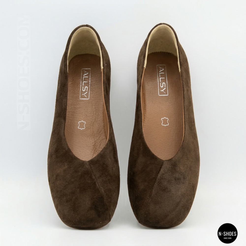 Жіночі коричневі замшеві балетки Allsy 2029236 Lonza 212420 25z54d2612-2 brown 6204