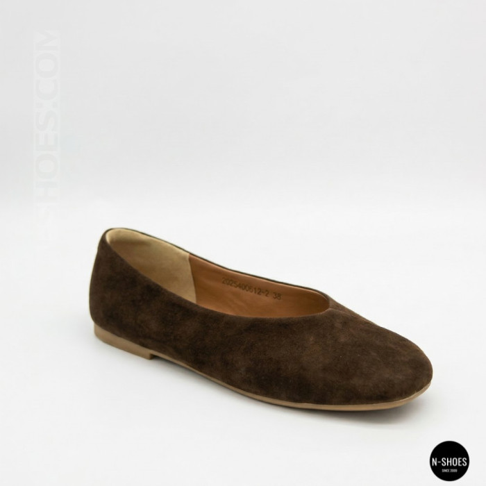 Женские коричневые замшевые балетки Allsy 2029236 Lonza 212420 25z54d2612-2 brown 6204
