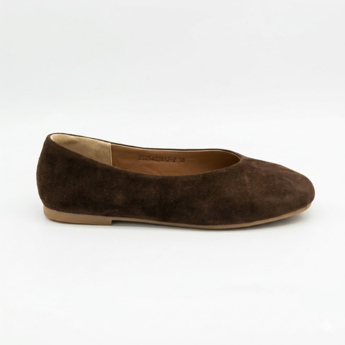 Женские коричневые замшевые балетки Allsy 2029236 Lonza 212420 25z54d2612-2 brown 6204