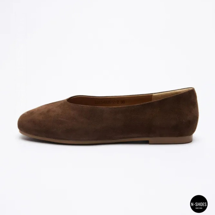 Женские коричневые замшевые балетки Allsy 2029236 Lonza 212420 25z54d2612-2 brown 6204