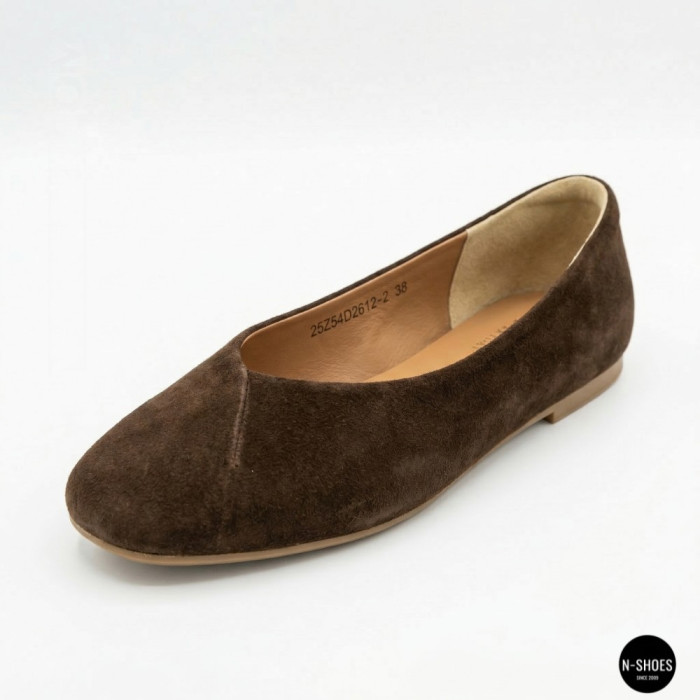 Женские коричневые замшевые балетки Allsy 2029236 Lonza 212420 25z54d2612-2 brown 6204