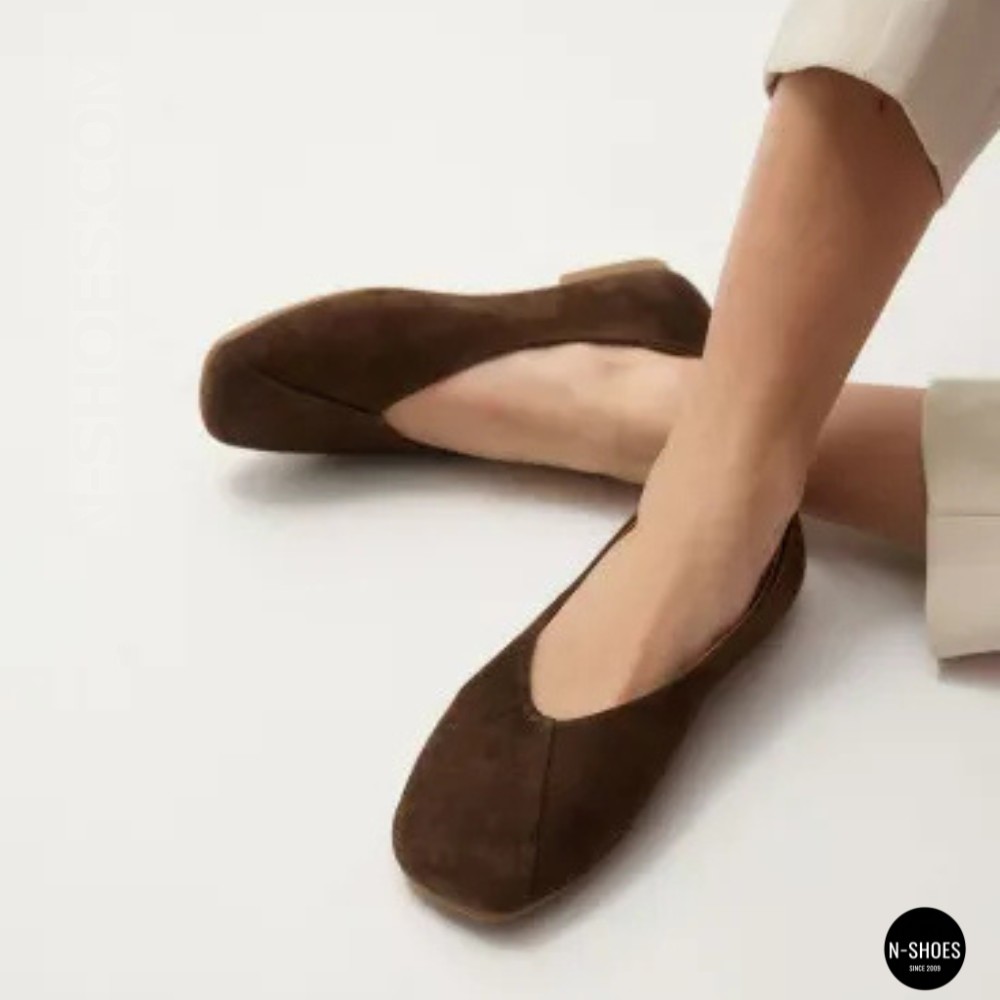 Жіночі коричневі замшеві балетки Allsy 2029236 Lonza 212420 25z54d2612-2 brown 6204