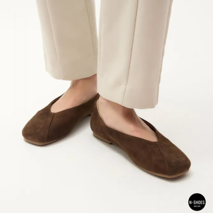 Женские коричневые замшевые балетки Allsy 2029236 Lonza 212420 25z54d2612-2 brown 6204