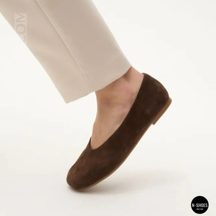 Женские коричневые замшевые балетки Allsy 2029236 Lonza 212420 25z54d2612-2 brown 6204