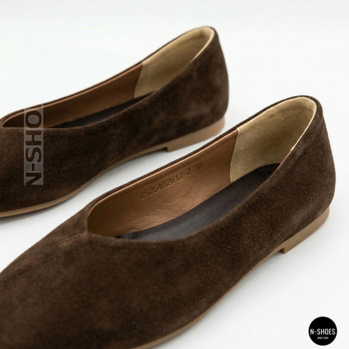Женские коричневые замшевые балетки Allsy 2029236 Lonza 212420 25z54d2612-2 brown 6204