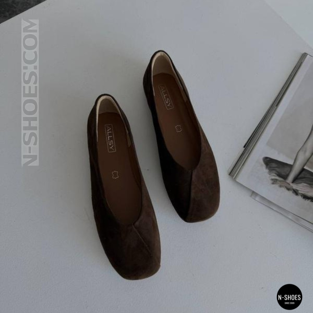 Жіночі коричневі замшеві балетки Allsy 2029236 Lonza 212420 25z54d2612-2 brown 6204