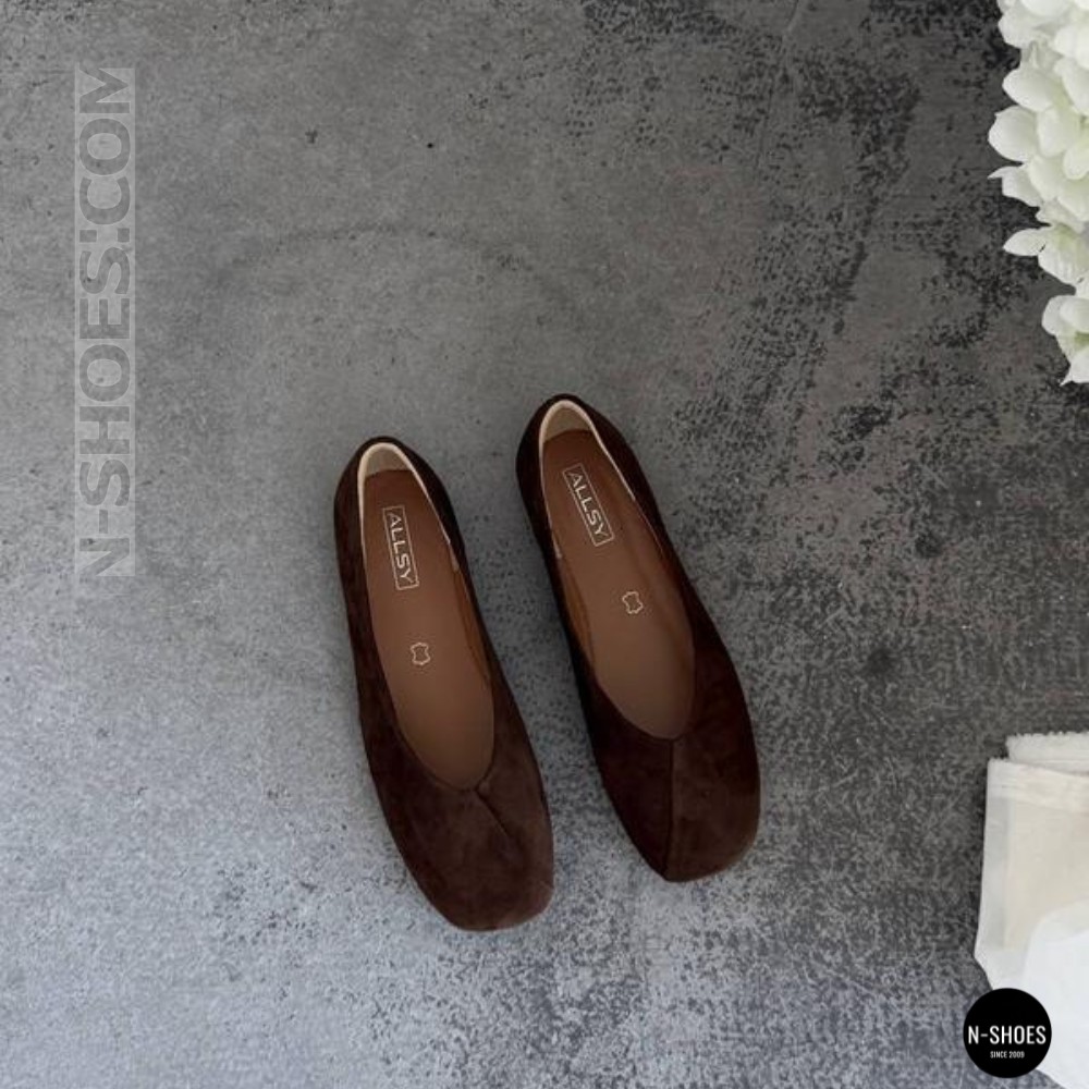 Жіночі коричневі замшеві балетки Allsy 2029236 Lonza 212420 25z54d2612-2 brown 6204
