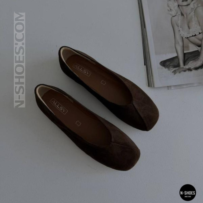 Женские коричневые замшевые балетки Allsy 2029236 Lonza 212420 25z54d2612-2 brown 6204