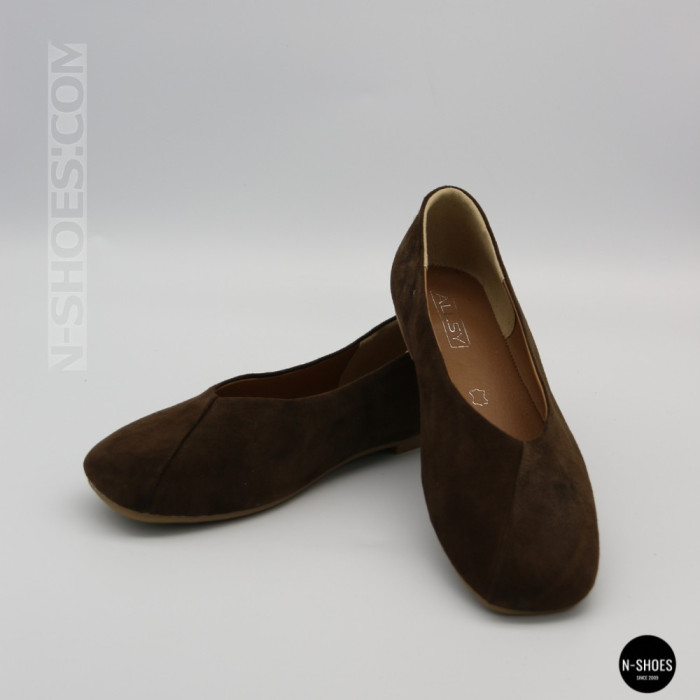 Женские коричневые замшевые балетки Allsy 2029236 Lonza 212420 25z54d2612-2 brown 6204
