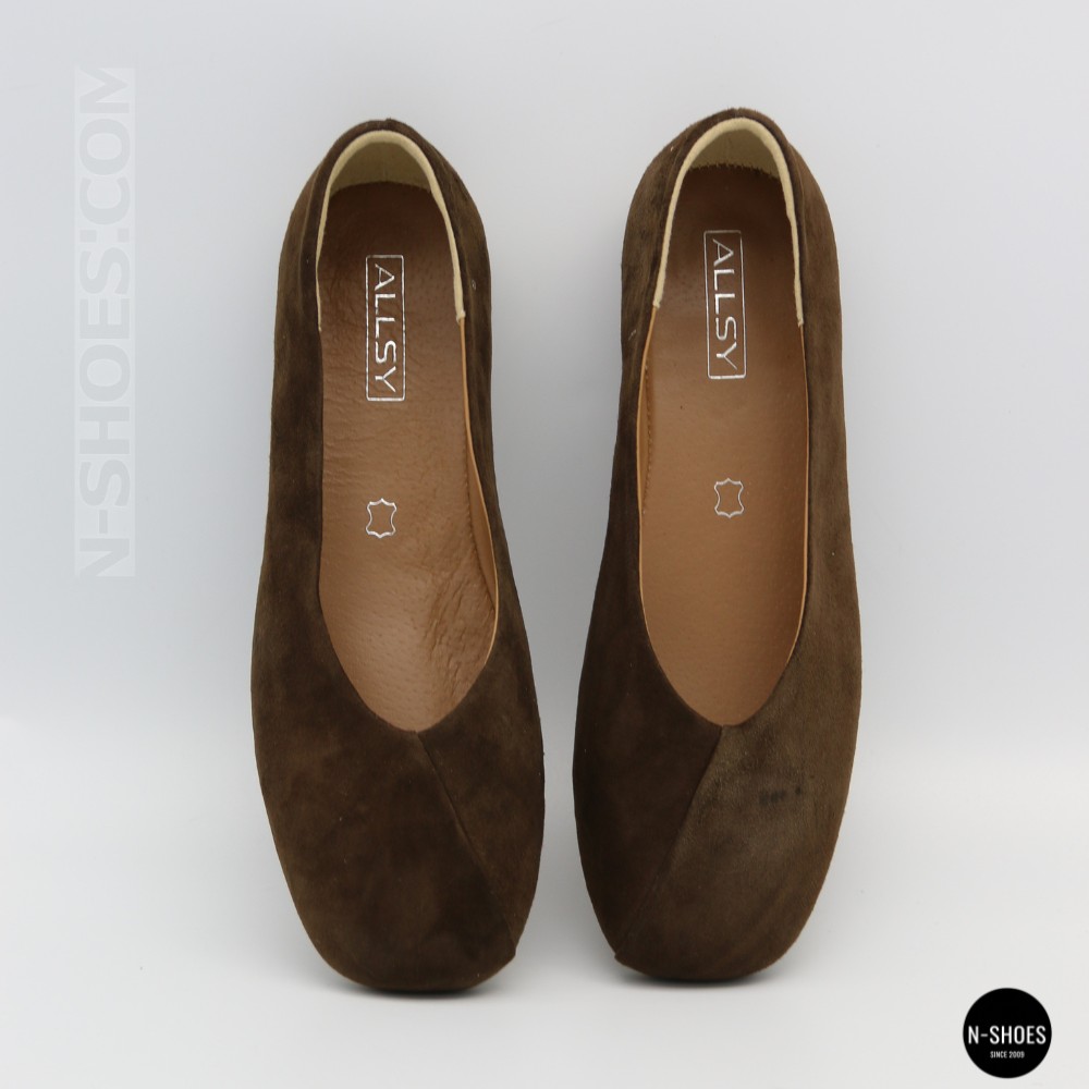 Жіночі коричневі замшеві балетки Allsy 2029236 Lonza 212420 25z54d2612-2 brown 6204