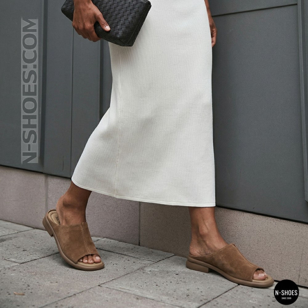Women's Beige Suede Sabots Allsy 2095551 Lonza 212519 212517 beige 6205