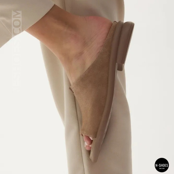 Women's Beige Suede Sabots Allsy 2095551 Lonza 212519 212517 beige 6205