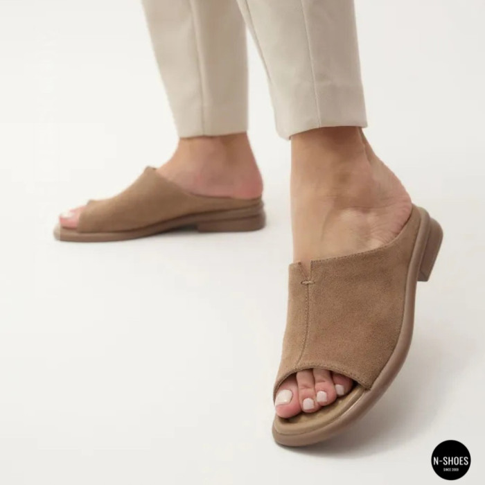 Women's Beige Suede Sabots Allsy 2095551 Lonza 212519 212517 beige 6205