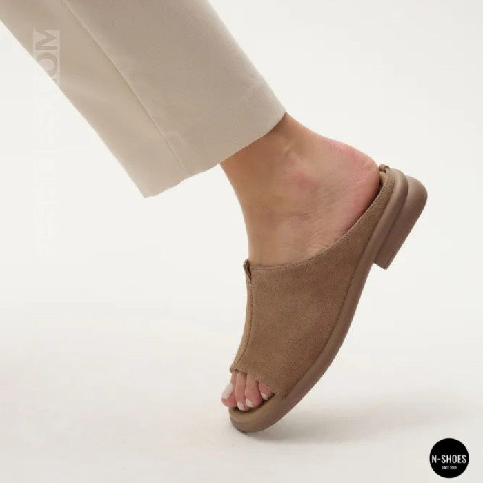 Women's Beige Suede Sabots Allsy 2095551 Lonza 212519 212517 beige 6205
