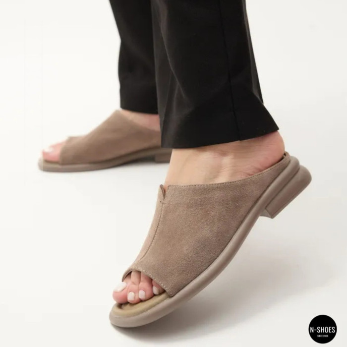 Women's Beige Suede Sabots Allsy 2095551 Lonza 212519 212517 beige 6205