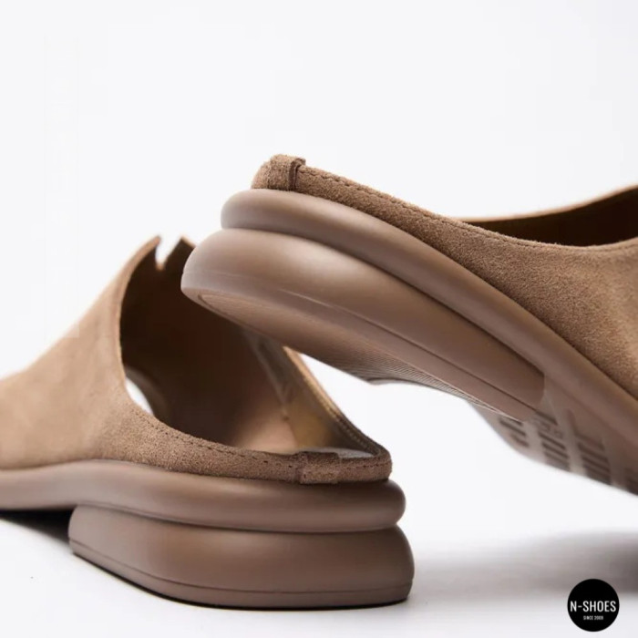Women's Beige Suede Sabots Allsy 2095551 Lonza 212519 212517 beige 6205