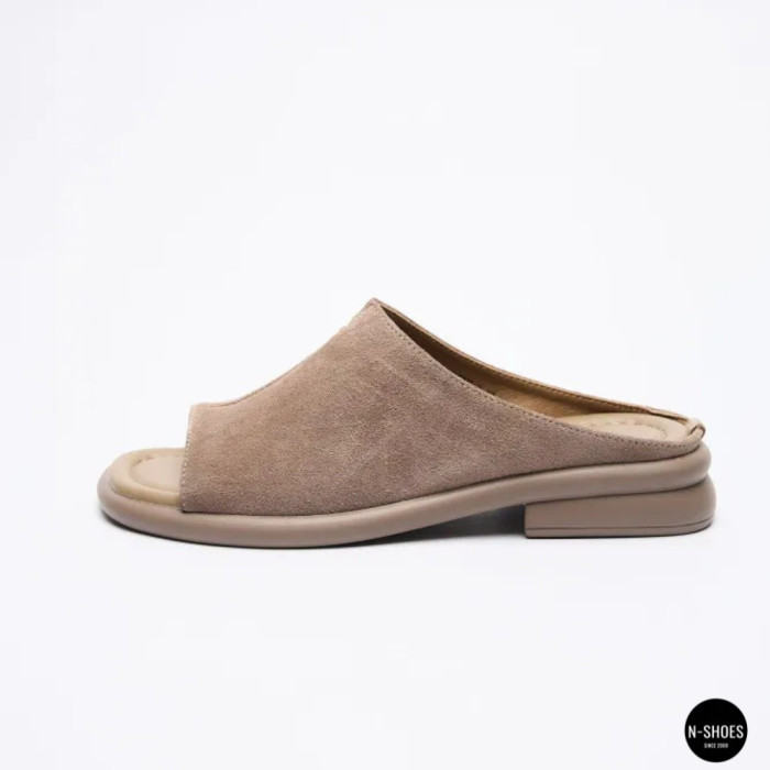 Women's Beige Suede Sabots Allsy 2095551 Lonza 212519 212517 beige 6205