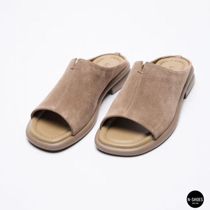 Women's Beige Suede Sabots Allsy 2095551 Lonza 212519 212517 beige 6205